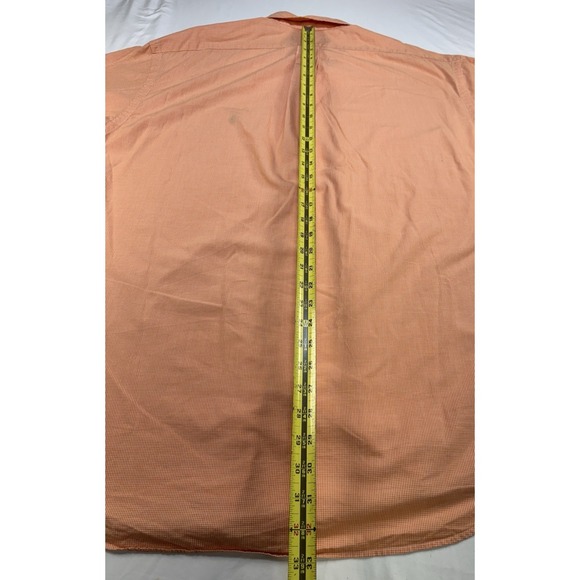 Ralph Lauren Blake Long Sleeve Button Down Shirt Mens Sz L Gingham Check Orange - Picture 8 of 8